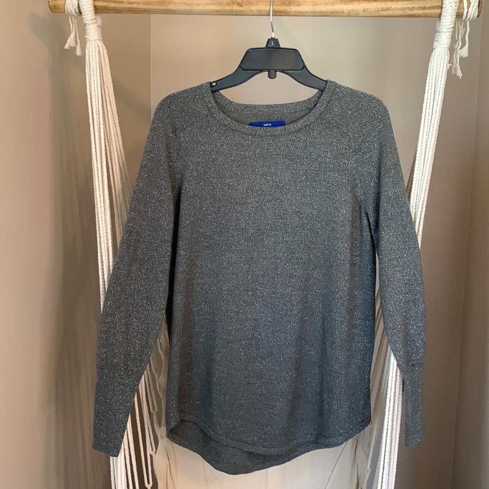 Apt 9- Medium Light Gray Sparkle sweater